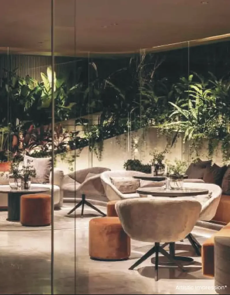 inside clubhouse sitting area