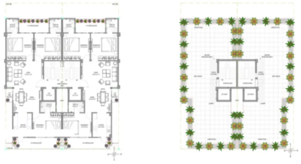 floor plan with dotted lines 1