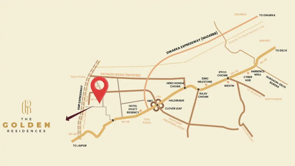 location of golden residences with dotted lines